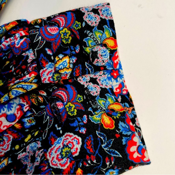 Frame XS Single Sleeve & Shoulder Blue Floral Print Top - Picture 10 of 15